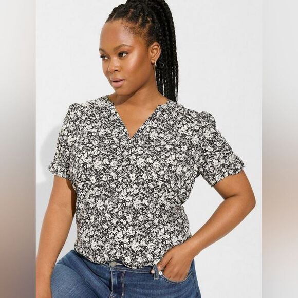 Torrid Harper Georgette Short Sleeve Blouse Size 2X/18-20 - Picture 1 of 11